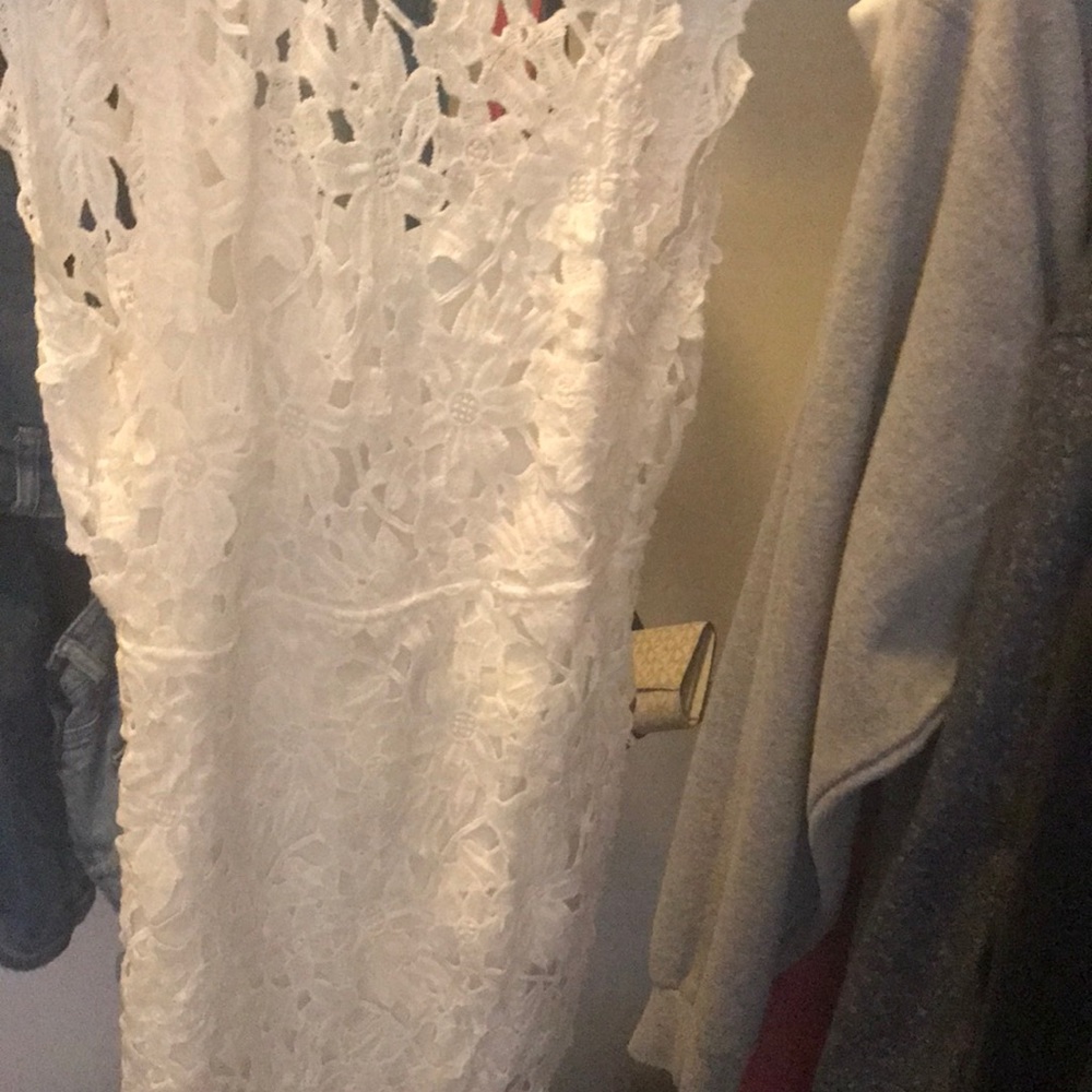 White dress, open back! Worn once for graduation